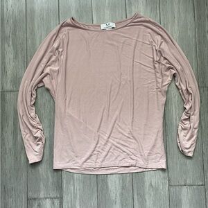 Magaschoni Pink Long Sleeve Slouchy Top Flowy